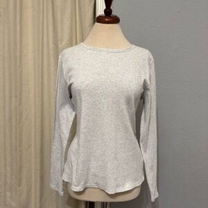 Old Navy Women Gray Long Sleeve Round Neck Cozy Top Size XL Cotton Blend